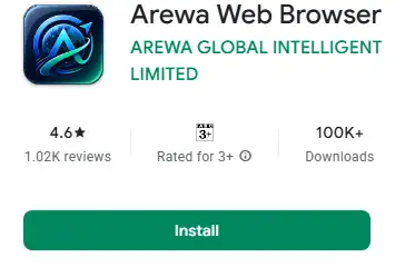 Indian Hausa Films Arewa Web Browser app icon, no movie or TV series visible. | Arewa Movies TV
