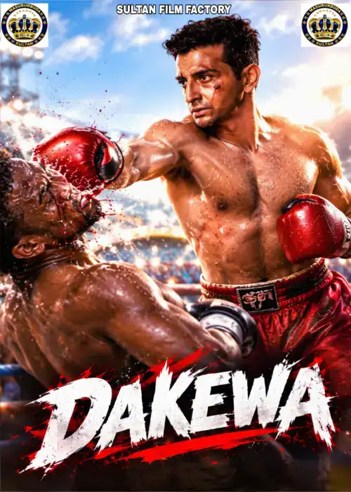 Indian Hausa Films Poster of the movie Dakewa showing two boxers in a fight. | Arewa Movies TV